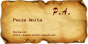 Pecze Anita névjegykártya